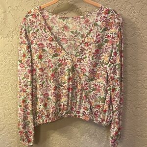 LOFT…floral print long sleeve blouse